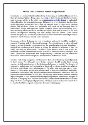 ecommerce website design