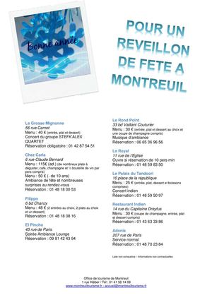 Pour un réveillon de fête à Montreuil