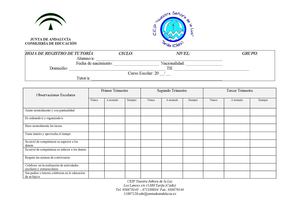 Hoja registro de tutoría