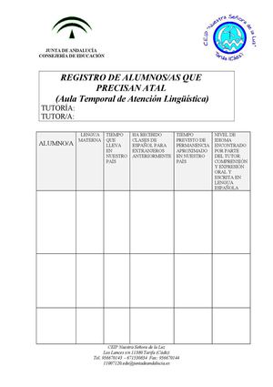 REGISTRO ALUMNOS DE ATAL