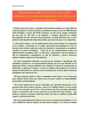 Reflexiones del uso de redes sociales educativas