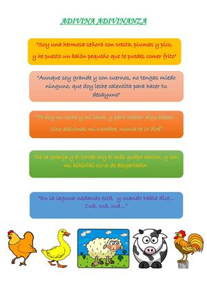 Adivinanzas animales granja