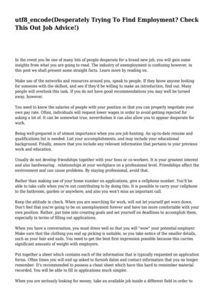 Desperately Trying To Find Employment? Check This Out Job Advice!
