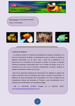 Unidad didáctica de Los Animales