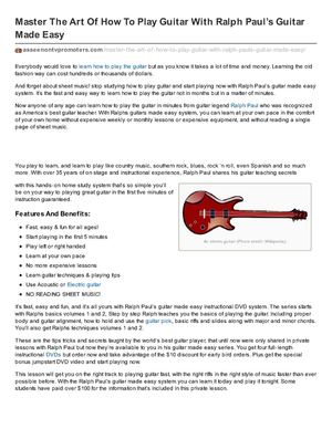How To Play The Guitar