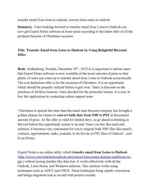 Transfer Email from Lotus to Outlook by Using Delightful Discount Offer