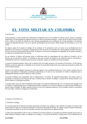 EL VOTO MILITAR.-