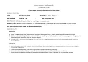 plan curricular de lengua 8 año.