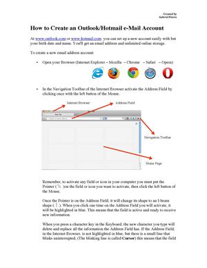 Create an Outlook/Hotmail e-Mail Account Step by Step