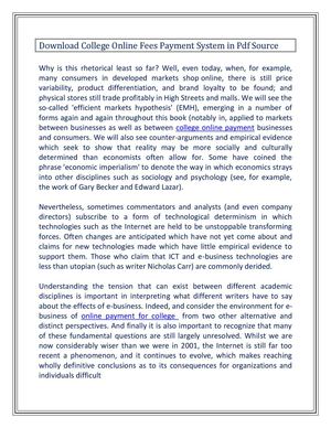 Download College Online Fees Payment System in Pdf Source