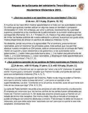 Escuela Del Ministerio Teocrático