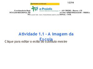 Curso Eproinfo: Atividade 1.1 - A Imagem da Escola