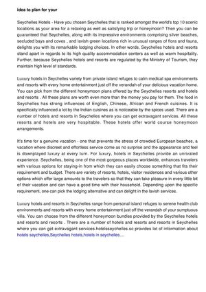  Suggestion to Plan For Your Seychelles Holidays