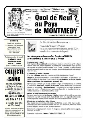 Quoi de neuf au Pays de Montmédy - janvier février 2014