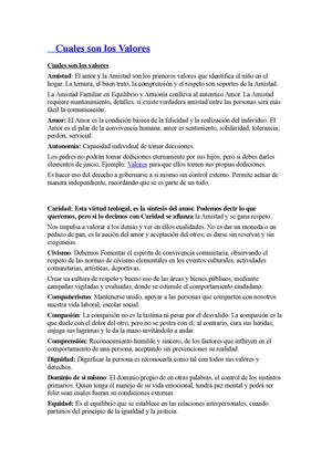 Los valores