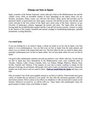 Cheap car hire in Spain 