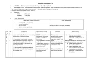 Unidad de aprendizaje de Segundo Grado de Primaria