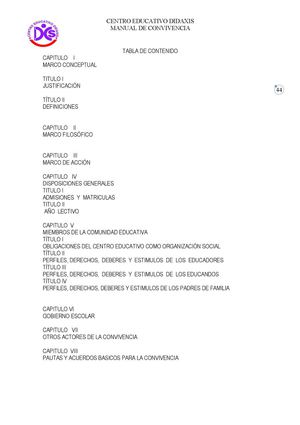 Manual de convivencia Centro Educativo Didaxis