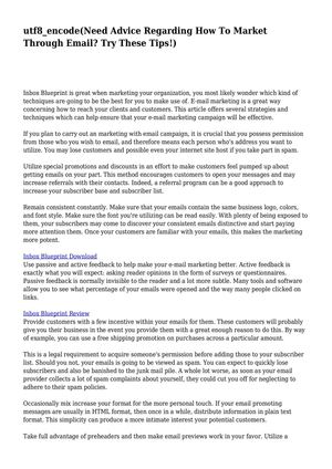 Need Advice Regarding How To Market Through Email? Try These Tips!