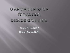 Armamento na época dos descobrimentos