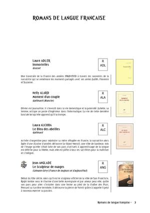 Romans de langue française - Alinéa 37