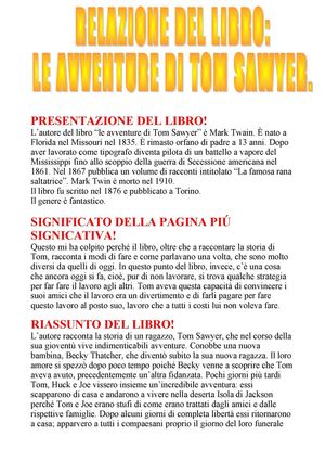 LE AVVENTURE DI TOM SAWYER
