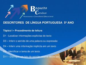 Descritores 5° ano