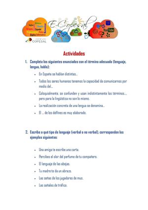 Actividad Lenguaje oral y escrito 