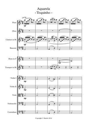 Aquarela - Toquinho - score and parts