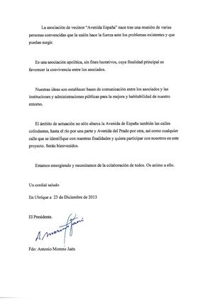 Saluda del Presidente.