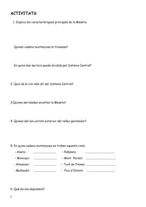 ACTIVITATS DE RELLEU