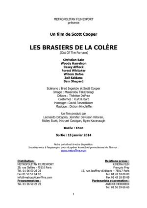  LES BRASIERS DE LA COLÈRE Un film de Scott Cooper avec Christian Bale, Woody Harrelson.