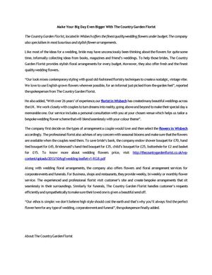 Make Your Big Day Even Bigger With The Country Garden Florist