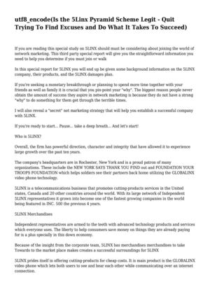 Is the 5Linx Pyramid Scheme Legit - Quit Trying To Find Excuses and Do What It Takes To Succeed