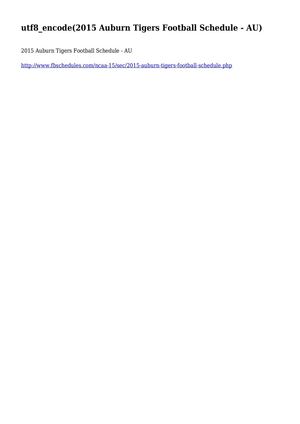 2015 Auburn Tigers Football Schedule - AU