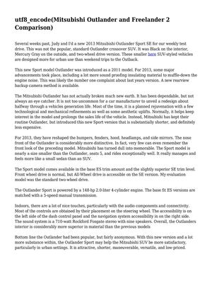 Mitsubishi Outlander and Freelander 2 Comparison