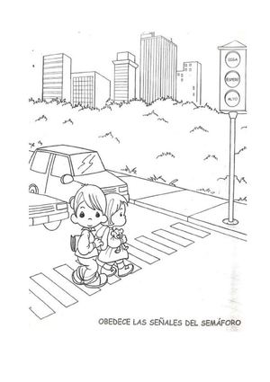 Ficha colorear educación vial