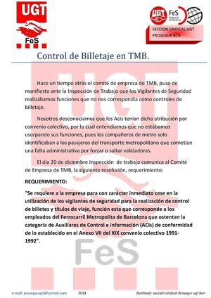 Control de billetes TMB
