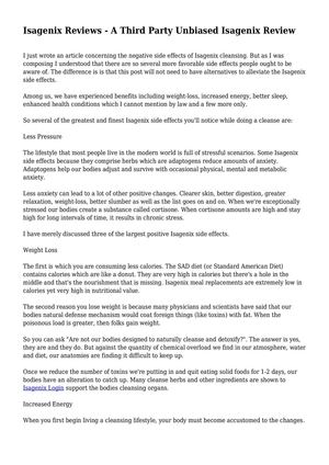 Isagenix Reviews - A Third Party Unbiased Isagenix Review