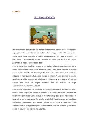 Cuento: El león afónico