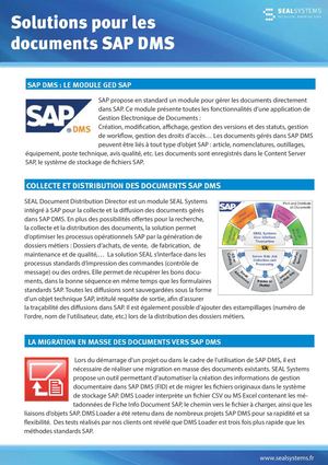Solutions pour SAP DMS - Le module GED SAP