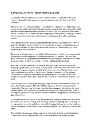 Complete Currency Trader Training Course