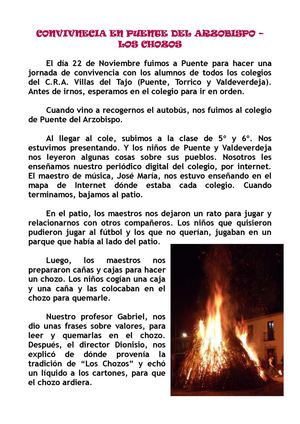 DÍA DE CONVIVENCIA EN PUENTE. LOS CHOZOS