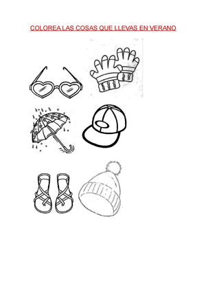 FICHA DE LA ROPA DE VERANO