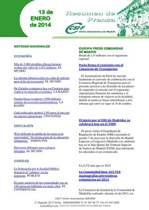 13 enero RESUMEN PRENSA MADRID