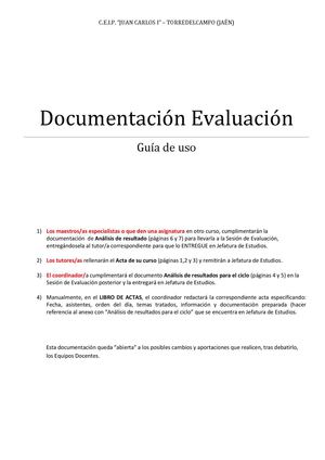 Documento Evaluación Curso 2013-14