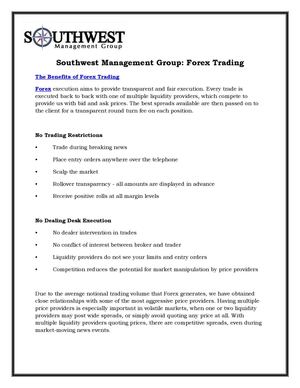Southwest Management Group: Forex Trading