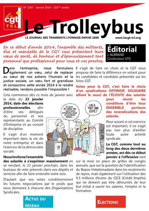 CGT TCL Trolleybus janvier 2014