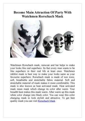 Become Main Attraction Of Party With Watchmen Rorschach Mask