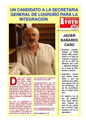 JAVIER BAÑARES, CANDIDATO A LA S GENERAL DEL PSOE LOGROÑO